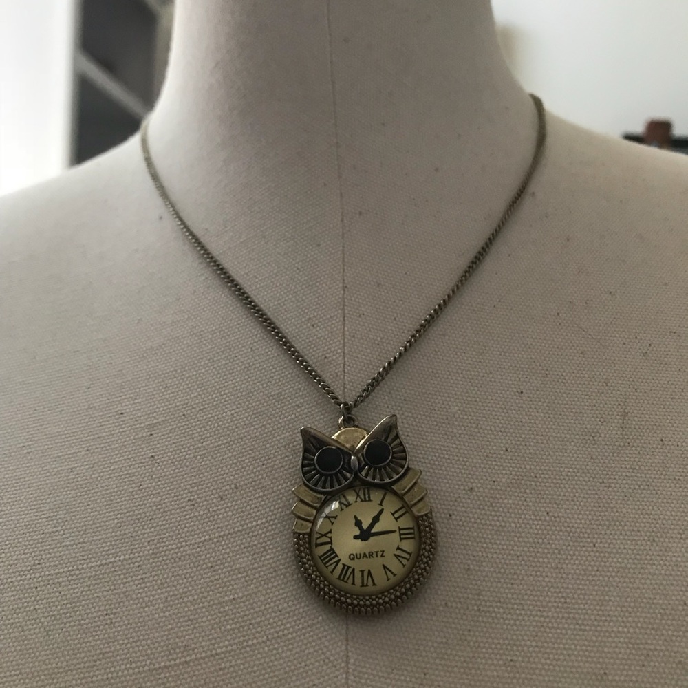 Owl Clock Necklace